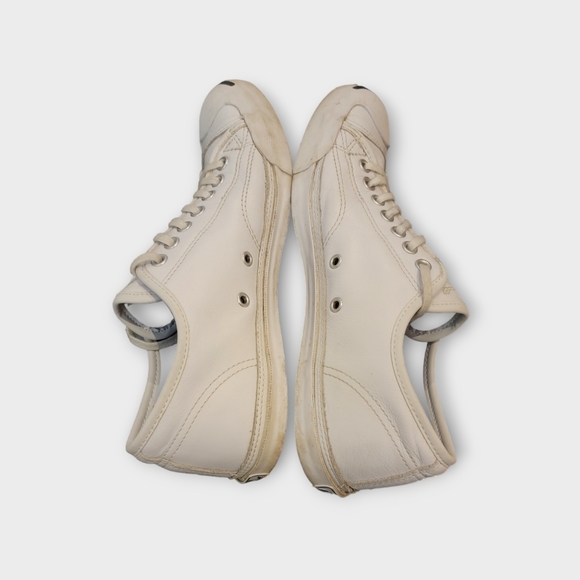 Converse Jack Purcell White Leather Low Top Sneakers - Picture 5 of 7